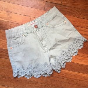 High waisted denim shorts